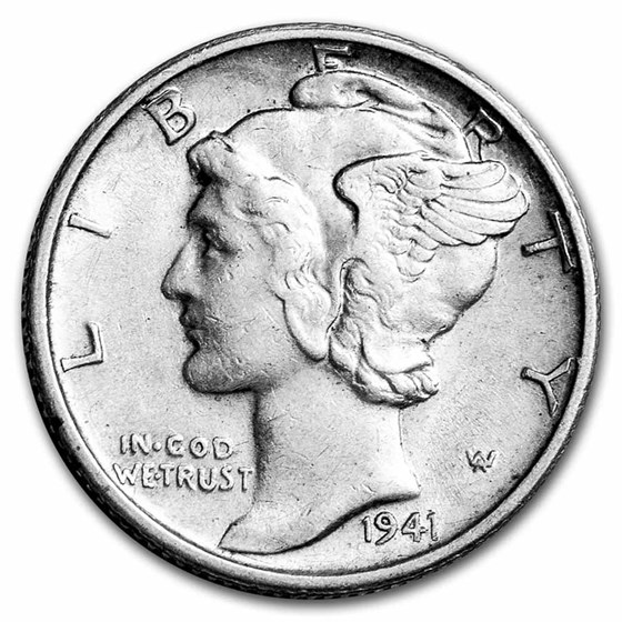 1941-S Mercury Dime AU 1941-S Mercury Dime AU